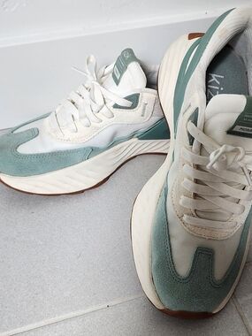 Women's Sage Green & Cream Platform Sneakers